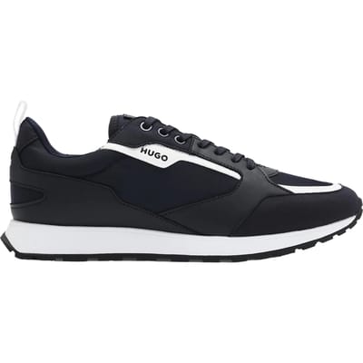 Hugo Icelin leren sneakers voor heren (Donkerblauw)
