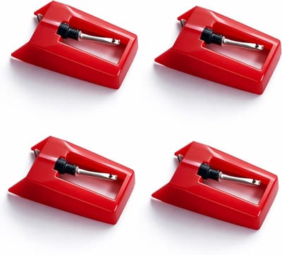 Set van 4 Vervangnaalden voor Platenspeler, Handmatige Montage, Opberghoes, Geluidskwaliteit Verbeteren, Platenspeler Accessoires, Audio Enthousiastelingen