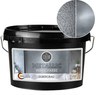 My Color Room Metallic Muurverf - Hoogglans Afwerking - Waterbasis - Terpentine vrij - Zilvergrijs - 1 Liter