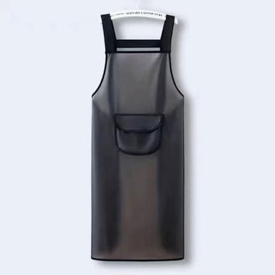 Tablier de cuisine imperméable en PVC, résistant à l'huile, transparent, noir, anti-salissure 95cm