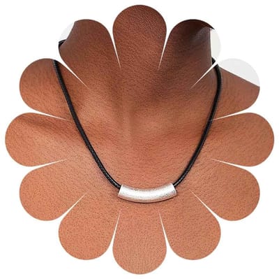 Dailygoods - Boho lederen barchoker halsketting leer suède kraag halsketting zwart lederen koord halsketting goud bar gebogen buis halsketting sieraden voor vrouwen