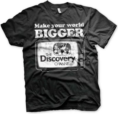 Discovery Channel Heren Tshirt -S- Make Your World Bigger Zwart