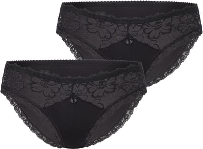 Merry Style Dames Slip Onderbroek - Katoen - Regular Taille - 2-Pack - MS-GAB-92-Hipsters-2P - Zwart (2Pack) - S