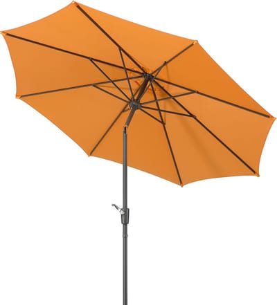 Ronde Parasol 270 cm - Mandarijn Kleur, Waterafstotend en UV-Beschermend