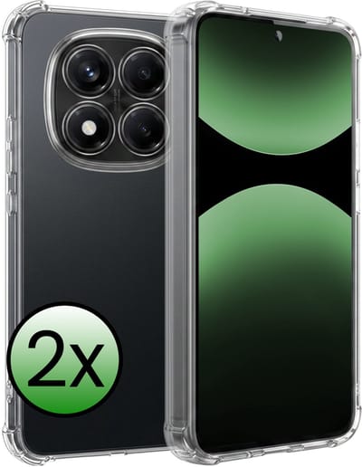 Hoesje 2 Stuks - Geschikt voor Xiaomi Redmi Note 14 Pro - Sterk & Shockproof - Siliconen Case - Back Cover - Telefoon Hoes Shock Proof - Transparant