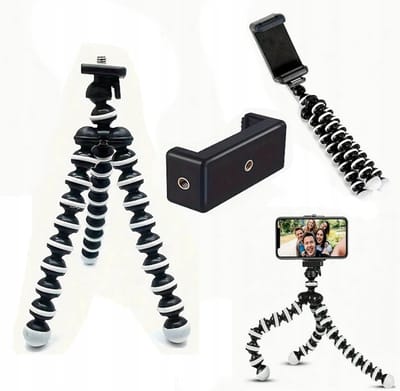 Flexibele Tripod Statief met Telefoonhouder - 1/4" Schroefdraad