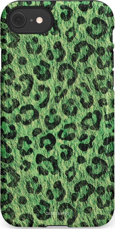 Casetastic hoesje geschikt voor Apple iPhone SE / Apple iPhone 7 / Apple iPhone 8 - Dubbellaagse bescherming - Groene Panterprint - Fashion Case - Donkergroen Zwart