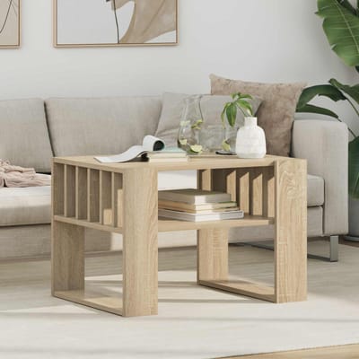 vidaXL - Salontafel - Sonoma - Eik - 66 - x - 49,5 - x - 45 - cm - Bewerkt - hout