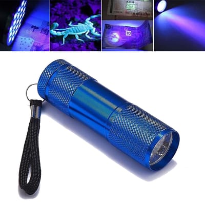 Klein zaklampje - LED lampje - 2 stuks - Mini zaklamp - Zaklamp - Inspectielamp - Mini verlichting - 9-Leds - Blauw - CHPN