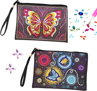 2PCS Diamant Schilderen Tas, Creatieve DIY Kunst Projecten, Unieke Verjaardagscadeaus voor Tieners en Volwassenen, Handgemaakte Kunst Benodigdheden