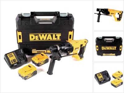 DeWalt DCH 133 P2 Snoerloze combihamer 18V 2.6J SDS plus Brushless + 2x accu 5.0Ah + lader + TSTAK
