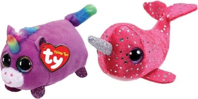 Ty - Knuffel - Teeny Ty's - Rosette Unicorn & Nelly Narwhal
