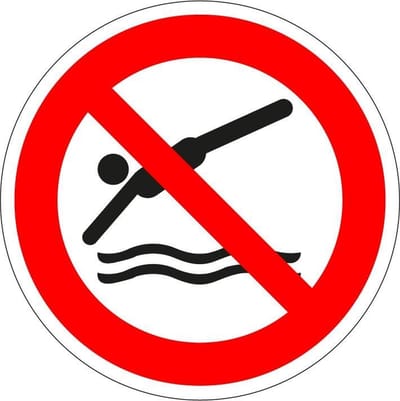 Verboden te duiken bord, kunststof, P052 150 mm
