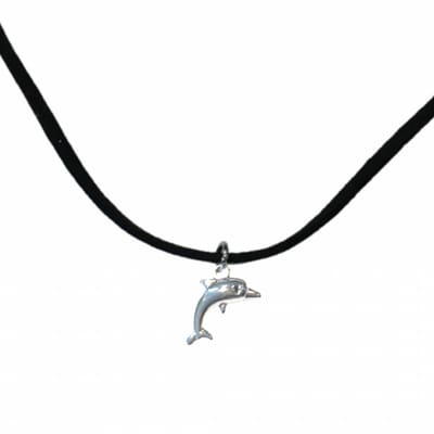 ketting- zwart- dolfijn -45 cm-Charme Bijoux