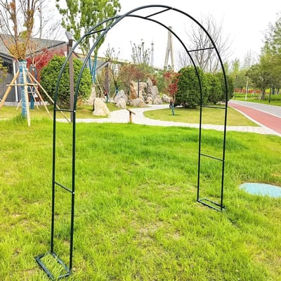 Tuin Prieel - Metalen Boog - Bruiloft Decoratie - Gepoedercoat Metaal - 280x220cm - Zwart