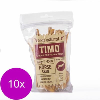 Timo Paardenhuid - Hondensnacks - 10 x Paardenvlees 15 cm 150 g