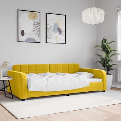 vidaXL - Slaapbank - 100x200 - cm - fluweel - geel