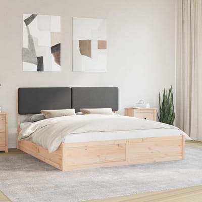 vidaXL - Bedframe - met - Gevoerde - Hoofdbord - Donkergrijs - 180 - x - 200 - cm