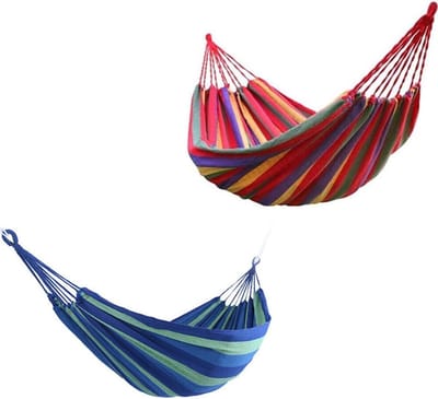 Draagbare Dubbele Hangmat 280x150 cm - Extra Dik Canvas voor Buiten, Patio, Camping & Strand
