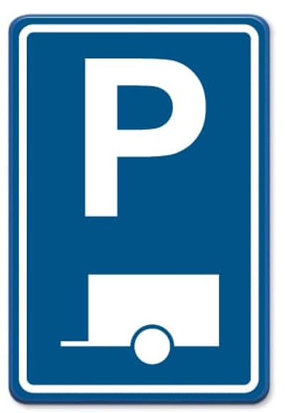 Parkeerbord Aanhanger - blauw - Weerbestendig Aluminium - 40x60 cm - Bevestiging: Zonder bevestiging (alleen het bord)