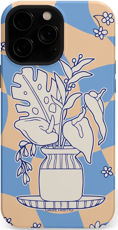 Casetastic Hoesje Geschikt voor Apple iPhone 13 Pro Max Magsafe - Stijlvolle Beschermende Duo-layer Case - Bosje vol blauw