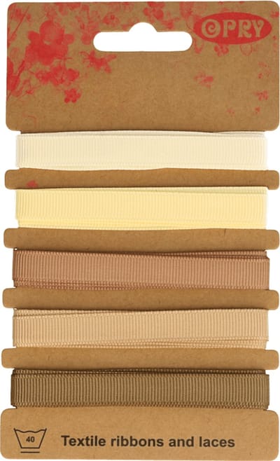 Opry Grosgrain Lint Ecru Zand 5 x 1 meter 10 mm 60906