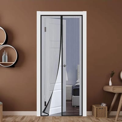 Magnetische Deurhordeur - Vliegenhor - Buitenlucht binnen - Automatische sluiting - 215 x 200 cm - Zwart