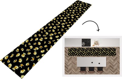 Keukenloper - Loper keuken - Madelief - Zwart - Patroon - 300x50 cm - Keukenloper vinyl