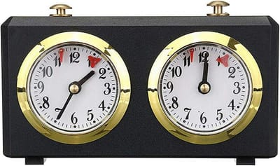 Mechanische Schaakklok - Spel Timer - Competitief Spelen - Hoge Nauwkeurigheid - 15 x 5.5 x 9 cm - Zwart