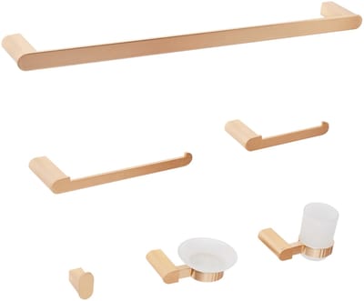 PARACAS - 6-delige badkamer hardware set - Goud - Aluminium