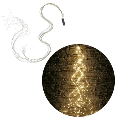 Cheqo® Cascadeverlichting - Kerstverlichting met Vuurvliegjes Effect - Draadverlichting - Lichtsnoer - Kerstboomverlichting - Kerstlampjes - 200 LED - Warm Wit