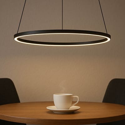 Licht-Erlebnisse - Circolo - LED - Hanglamp - 4000K - 600lm - van - Aluminium metaal - in - Zwart