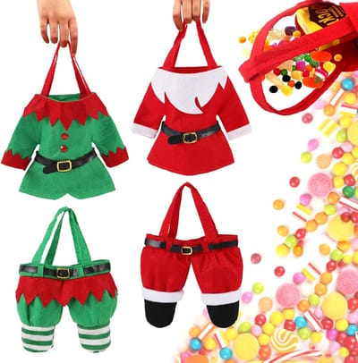 Herbruikbare kersttassen voor cadeaus - 4 stuks - Perfect voor kerst, verjaardagen en feestdagen - Duurzame boodschappentassen voor elke gelegenheid