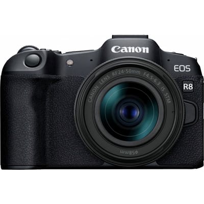 Canon EOS R8 Full Frame Systeemcamera + RF 24-105mm F4-7.1 IS STM Zoomlens zwart