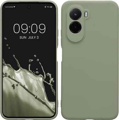 kwmobile telefoonhoesje geschikt voor Xiaomi Poco M7 4G - Hoesje voor smartphone - Precisie camera uitsnede - In grijsgroen