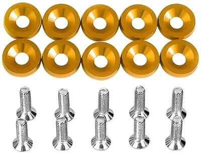 Dailygoods- Spatbordschijf 10 Stuks - Universele Afdichtingen - Geanodiseerd Aluminium - M6 - Bumper/Schijfschroef - Hoogwaardige Kwaliteit - Bumperschijf