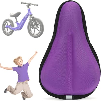 Fietskussen Kinder - Zacht zitje fiets - Comfortabel Fietsen - Antislip Slijtvast - 26 x 16 x 4 cm - Paars