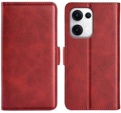 MobyDefend Hoesje - Geschikt voor Oppo Reno13 - Luxe Wallet Book Case (Sluiting Zijkant) - Rood