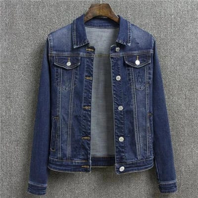Denimjack Dames Plus Size 5XL Basical Jeansjack Jassen Bleach Lange Mouwen Enkele Borst Vrouwen 5XL gray