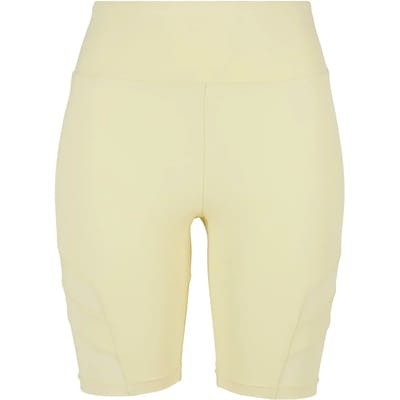 Urban Classics - High Waist Tech Mesh Korte cycle broek - S - Geel