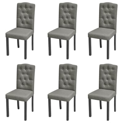 vidaXL - Eetkamerstoelen - 6 - st - stof - grijs