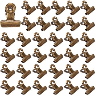 Dailygoods - 35 Stuks Bronzen Bulldog-Clips - Vintage Metalen Bindmiddel