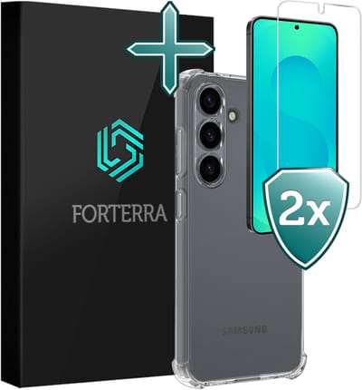 Hoesje Met Screenprotector - 2 stuks - Geschikt voor Samsung Galaxy S25 FE - Sterk & Shockproof - Back Cover - Siliconen Case - Telefoon Hoes - Shock Proof - Transparant