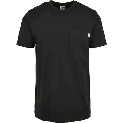 Urban Classics - Organic Cotton Basic Pocket Heren Tshirt - S - Zwart