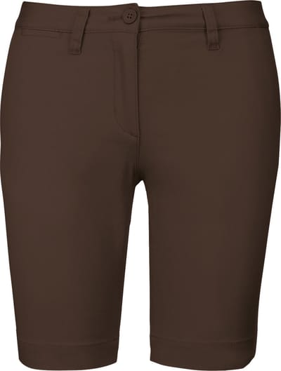 Kariban Dames chino bermudashorts K751 - Chocolate - 32 NL (34 FR)