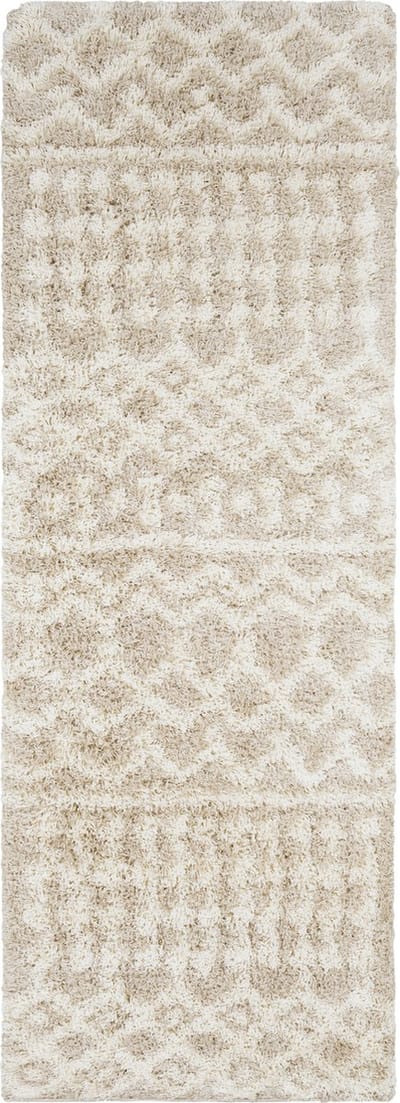 SURYA - NOUR Geometrisch Beige Zacht Hoogpolig Shaggy Tapijt