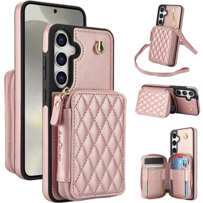 Crossbody Polsband Hoes voor Samsung Galaxy S25 Ultra S24 FE S23 S22 Plus A14 A54 A15 A35 A55 Portemonnee met Kaarthouder Cover For Samsung Galaxy S24+