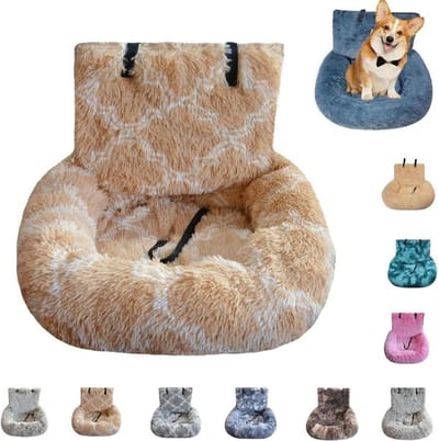 Honden Autostoeltje - Reisbed Auto - Veilig Reizen - Verwijderbaar en Wasbaar - 76 x 60 cm - Roze
