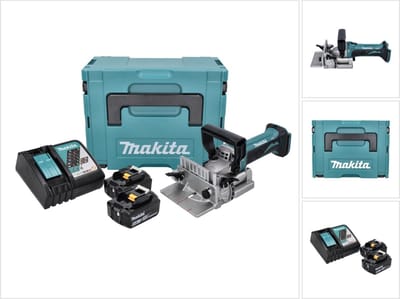 Makita DPJ 180 RGJ accu-groeffrees 18 V 100 mm + 2x accu 6,0 Ah + oplader + Makpac