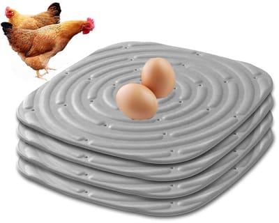 4-stuks 30*30 cm Kippenhokmat - Wasbare kippenhokmat - Eierlegmat voor kippenhokken - Herbruikbaar - Gemakkelijk schoon te maken - Voorkomt dat eieren breken of barsten - Geschikt voor alle kippenhokken - Grijs